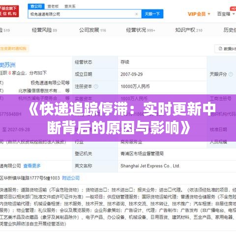 《快递追踪停滞：实时更新中断背后的原因与影响》