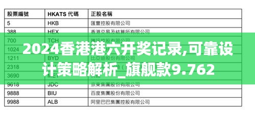 2024香港港六开奖记录,可靠设计策略解析_旗舰款9.762