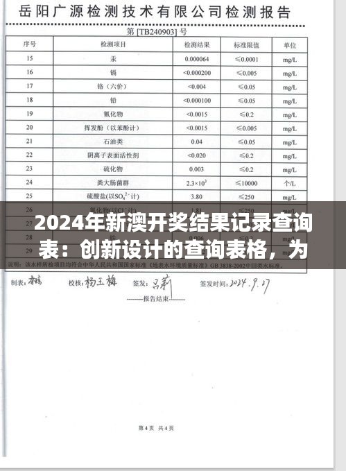 2024年新澳开奖结果记录查询表：创新设计的查询表格，为彩票市场注入新鲜活力