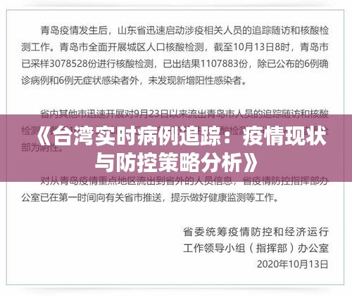 《台湾实时病例追踪：疫情现状与防控策略分析》