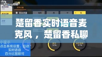 楚留香实时语音麦克风 ，楚留香私聊怎么发语音