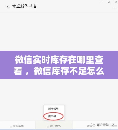 微信实时库存在哪里查看 ，微信库存不足怎么办