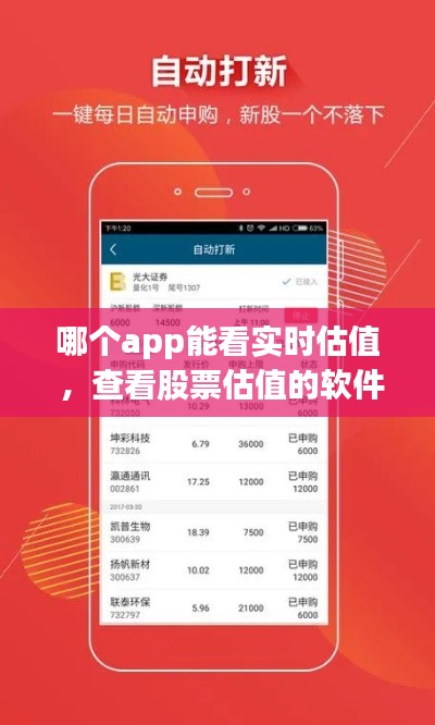 哪个app能看实时估值 ，查看股票估值的软件