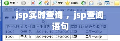 jsp实时查询 ，jsp查询语句