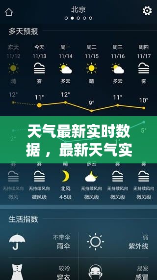 天气最新实时数据 ，最新天气实况