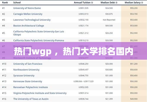 热门wgp ，热门大学排名国内