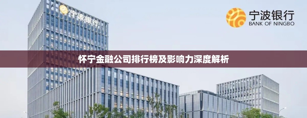 怀宁金融公司排行榜及影响力深度解析