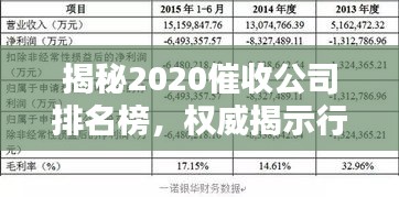 揭秘2020催收公司排名榜，权威揭示行业内影响力最大的催收企业