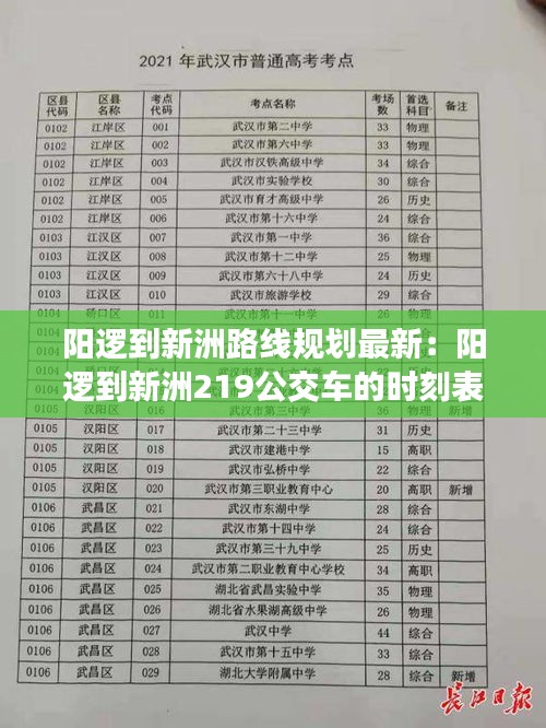 阳逻到新洲路线规划最新：阳逻到新洲219公交车的时刻表 