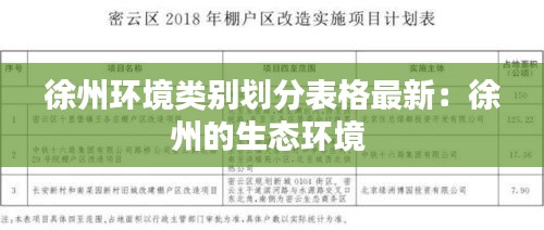 徐州环境类别划分表格最新：徐州的生态环境 