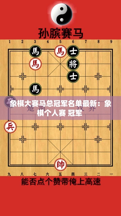 象棋大赛马总冠军名单最新：象棋个人赛 冠军 