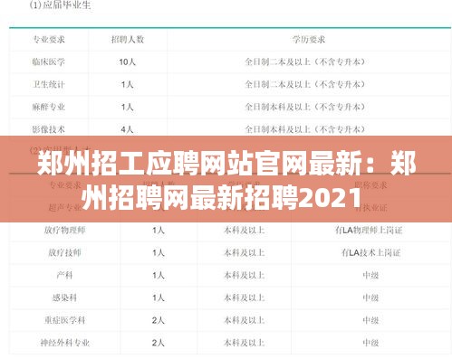 郑州招工应聘网站官网最新：郑州招聘网最新招聘2021 