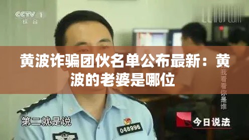 黄波诈骗团伙名单公布最新：黄波的老婆是哪位 