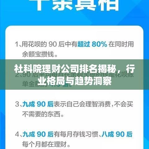 社科院理财公司排名揭秘，行业格局与趋势洞察