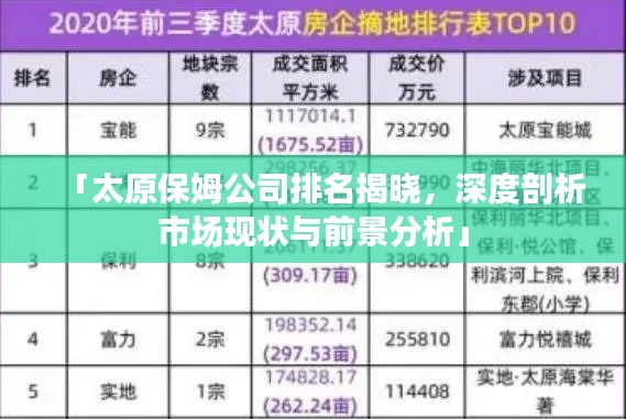 「太原保姆公司排名揭晓，深度剖析市场现状与前景分析」