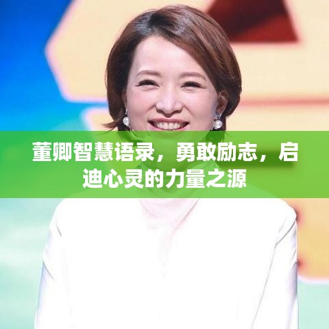 董卿智慧语录，勇敢励志，启迪心灵的力量之源