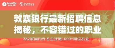 敦寨银行最新招聘信息揭秘，不容错过的职业机会！