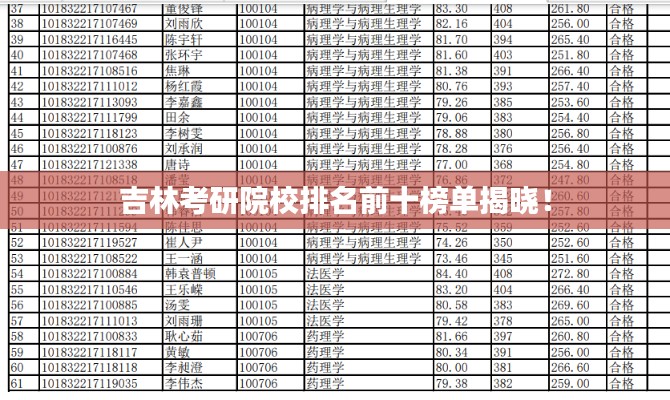 吉林考研院校排名前十榜单揭晓！