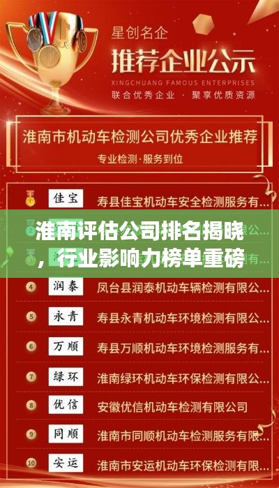 淮南评估公司排名揭晓，行业影响力榜单重磅出炉！