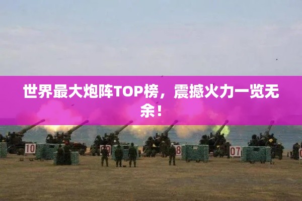 世界最大炮阵TOP榜，震撼火力一览无余！