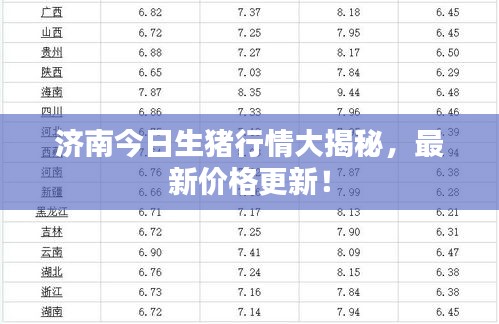 济南今日生猪行情大揭秘，最新价格更新！