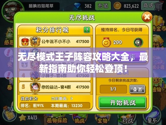 无尽模式王子阵容攻略大全，最新指南助你轻松登顶！