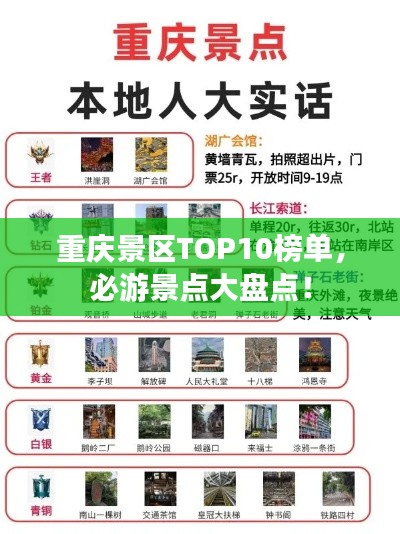 重庆景区TOP10榜单，必游景点大盘点！