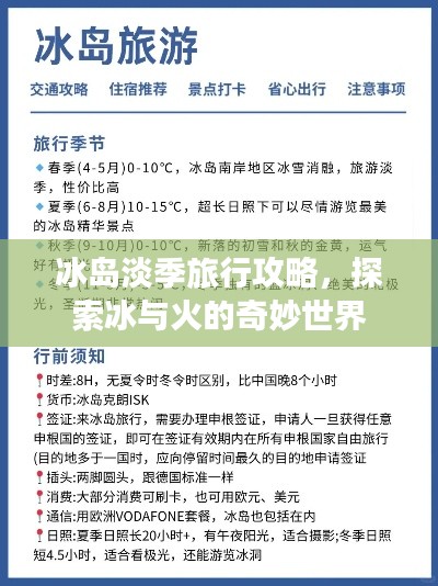 冰岛淡季旅行攻略，探索冰与火的奇妙世界