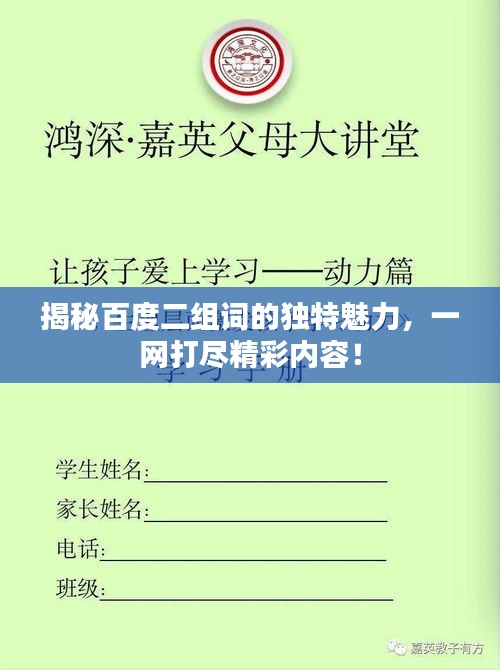 揭秘百度二组词的独特魅力，一网打尽精彩内容！