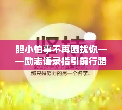 胆小怕事不再困扰你——励志语录指引前行路