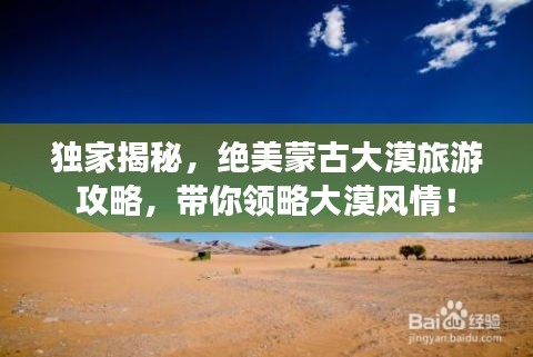 独家揭秘，绝美蒙古大漠旅游攻略，带你领略大漠风情！