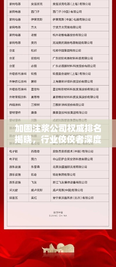 加固注浆公司权威排名揭晓，行业佼佼者深度解析！