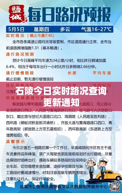 石陵今日实时路况查询更新通知