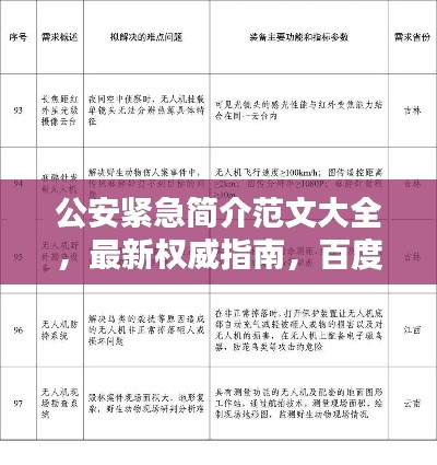 公安紧急简介范文大全，最新权威指南，百度收录标准吸睛标题！